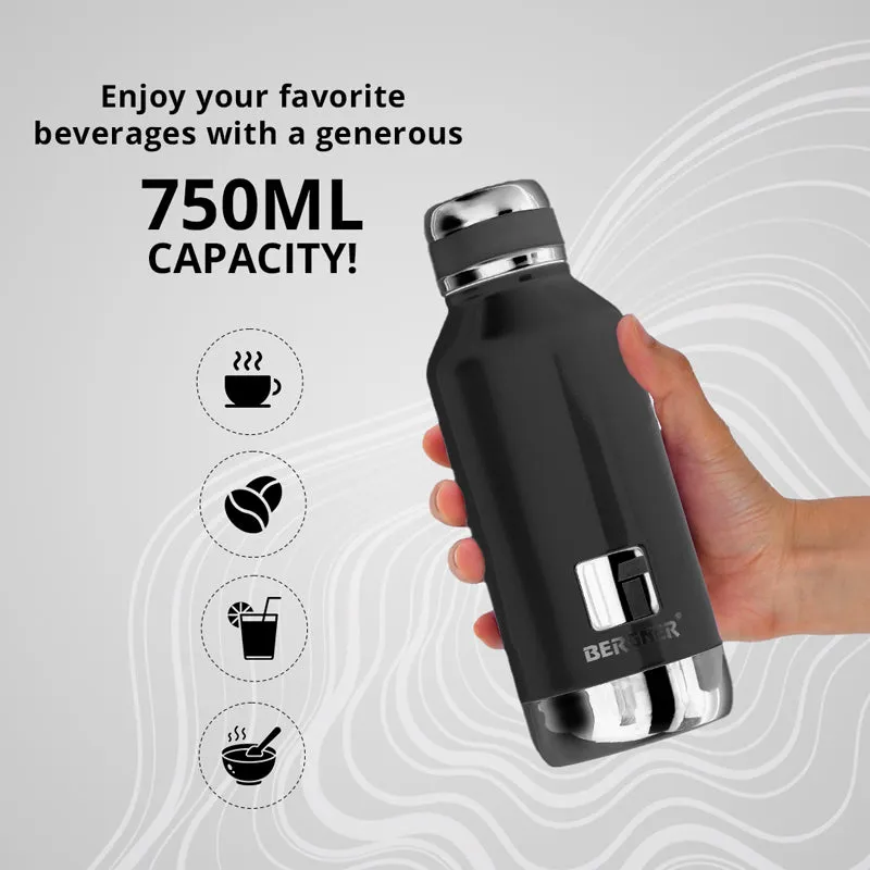 Bergner Walking Hydria Thermosteel Hot And Cold Flask (Black) - 750 mL media 6