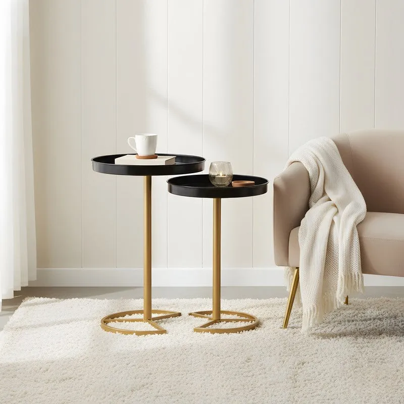 Zyro Nest Side Table (Black & Gold) - Set Of Two media 4