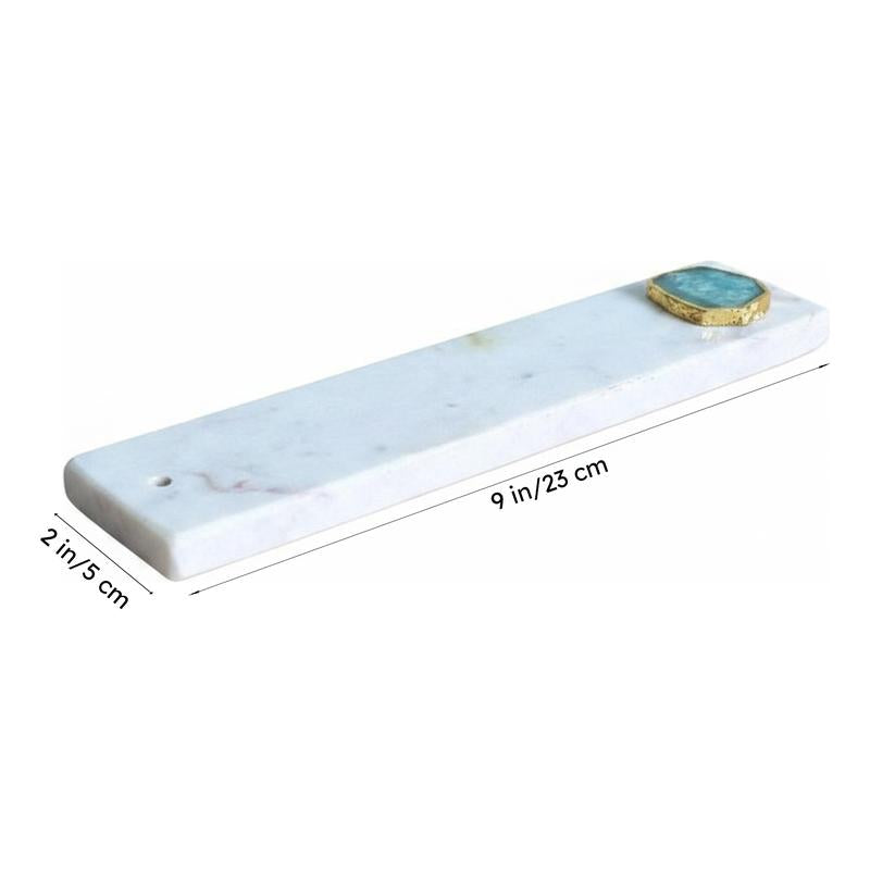 Taavi Handcrafted Marble Incense Holder With Agate Plating - Green media 5
