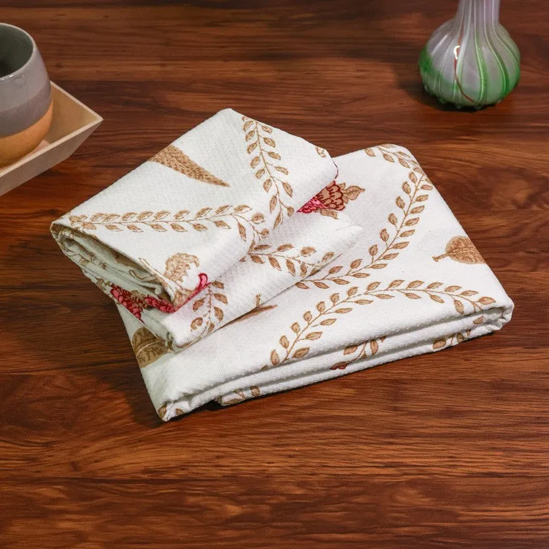 Desert Bloom Cotton Towels (Mustard) - Three Piece Set media 6