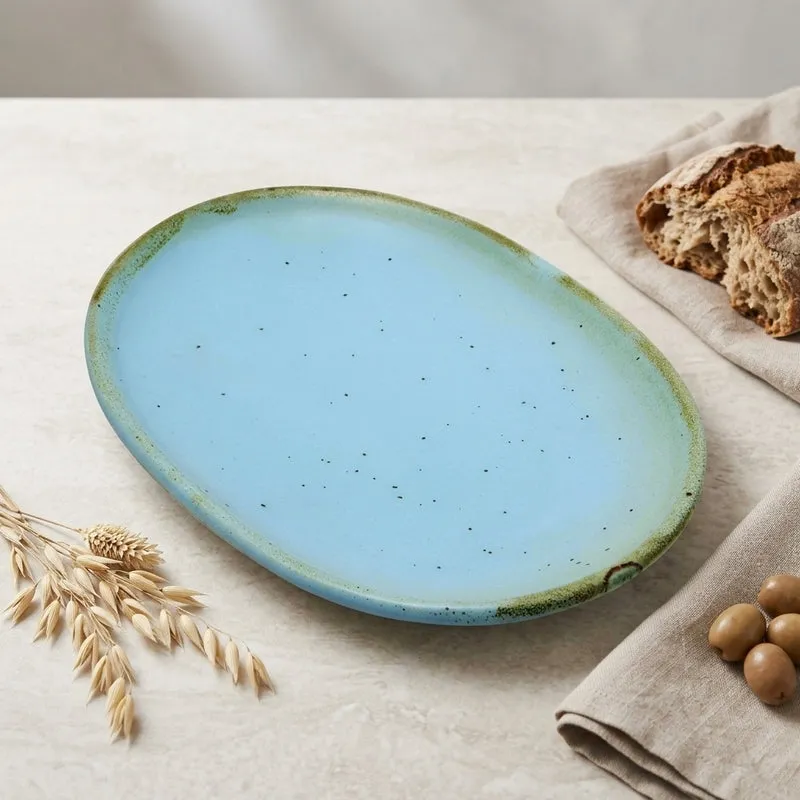 Nawab Oval Stoneware Plate - Large media 1