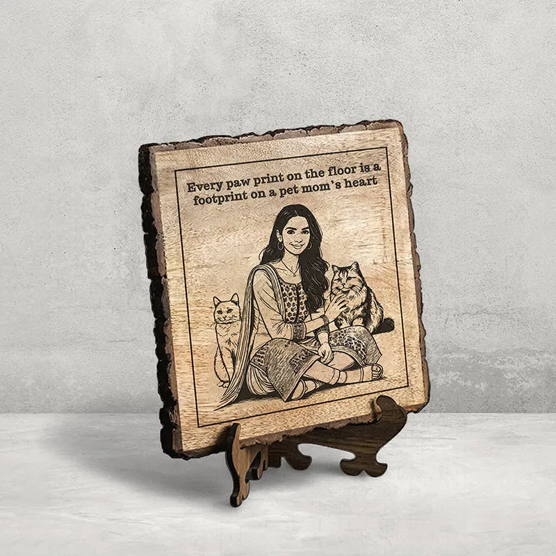 A Pet Mom's Heart Wood Showpiece - Square media 3