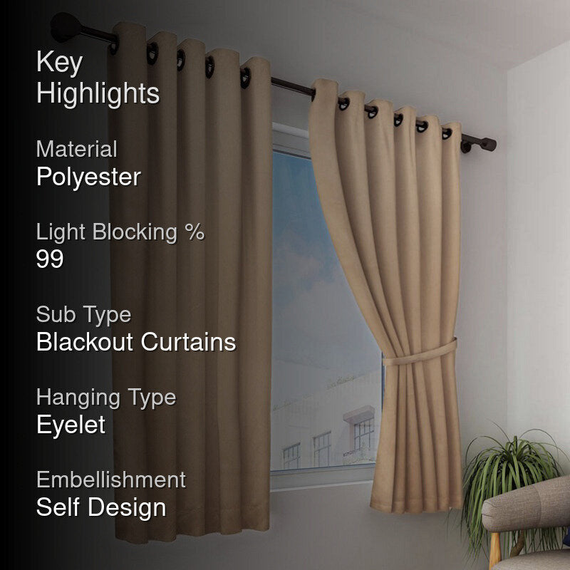 Aurelin Solid Curtains - Beige media 2