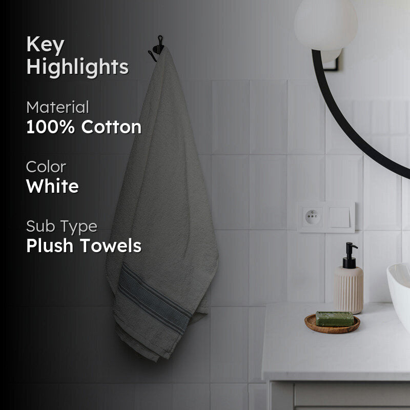 Micro Cotton LuxeDry Comfort Bath Towel - White & Black media 2