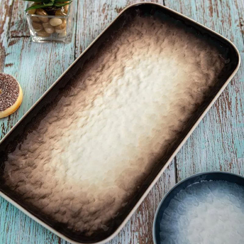 Nomura Rectangle Porcelain Platter - Brown media 1