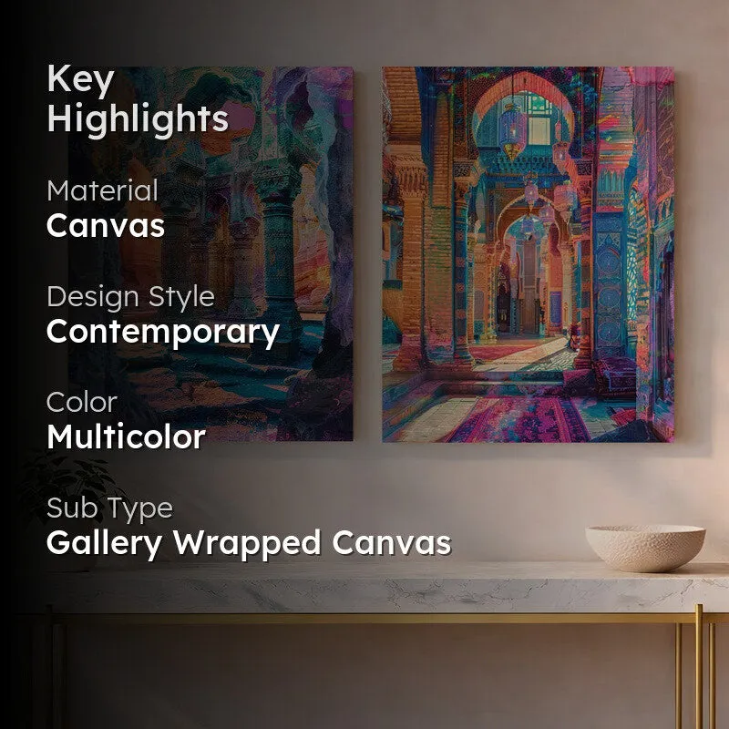 VintageHallways Canvas Wall Art - Set of Two media 2