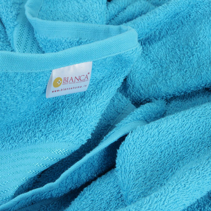 Nuage Cotton Bath Towel (Blue & White) - Set Of Two media 4