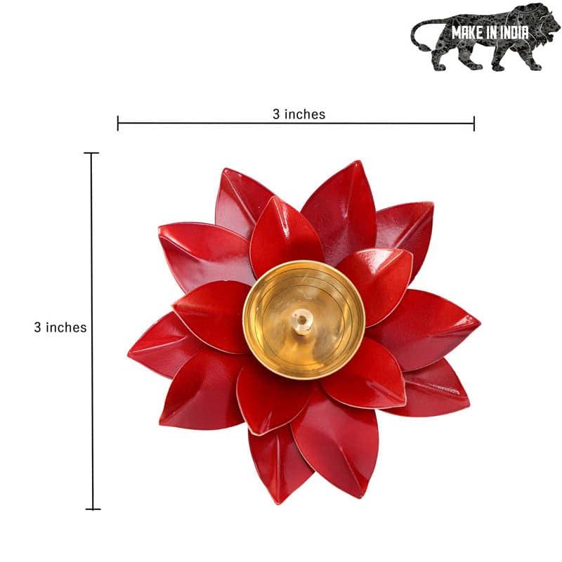 Lotus Diyas (Red & Yellow) - Set Of Two media 7