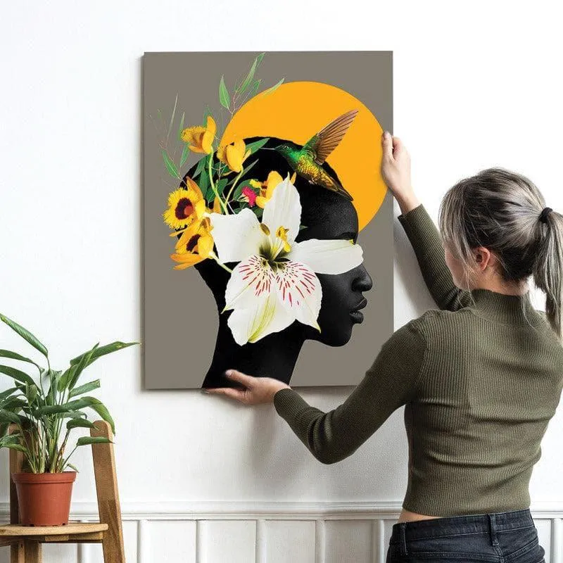 Marigold Bloom Canvas Wall Painting media 4