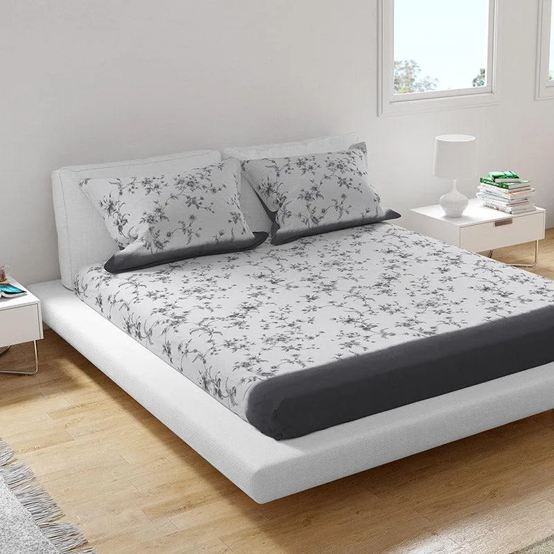 Bliss Percale Floral Cotton Bedsheet - 400 TC media 1