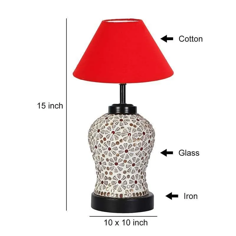 Solid Fusion Fabric Table Lamp - Red,White media 7