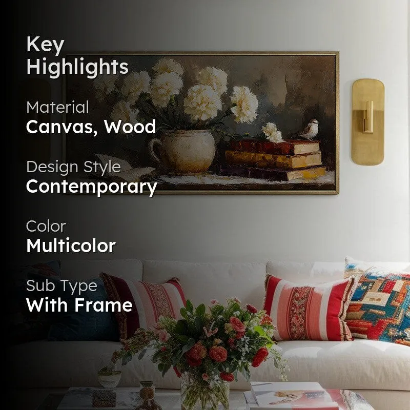 Literary Garden Canvas Wall Painting With Frame media 2