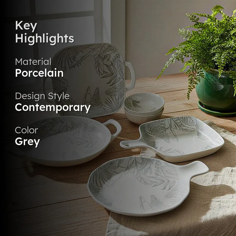 Celene Porcelain Serving Set - Six Piece Set - 2