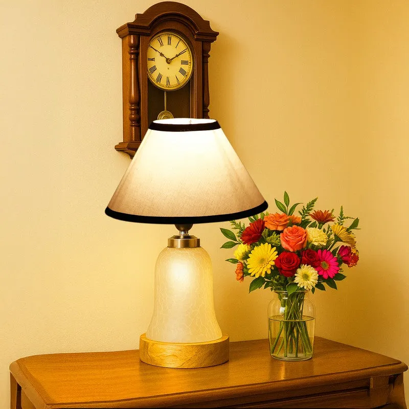 Zoravelle Wooden Table Lamp - White & Black media 1