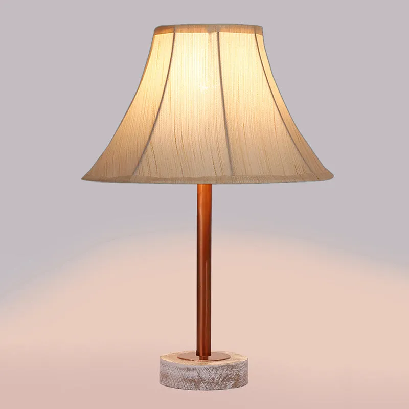 Ceylon Arc Rodin Wooden Table Lamp - OffWhite,Copper,White media 5