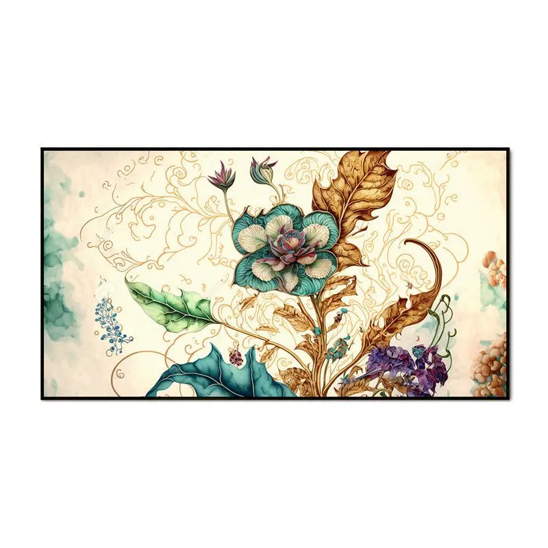 Autumn Botanika Floral Canvas Wall Painting With Frame - Black media 5