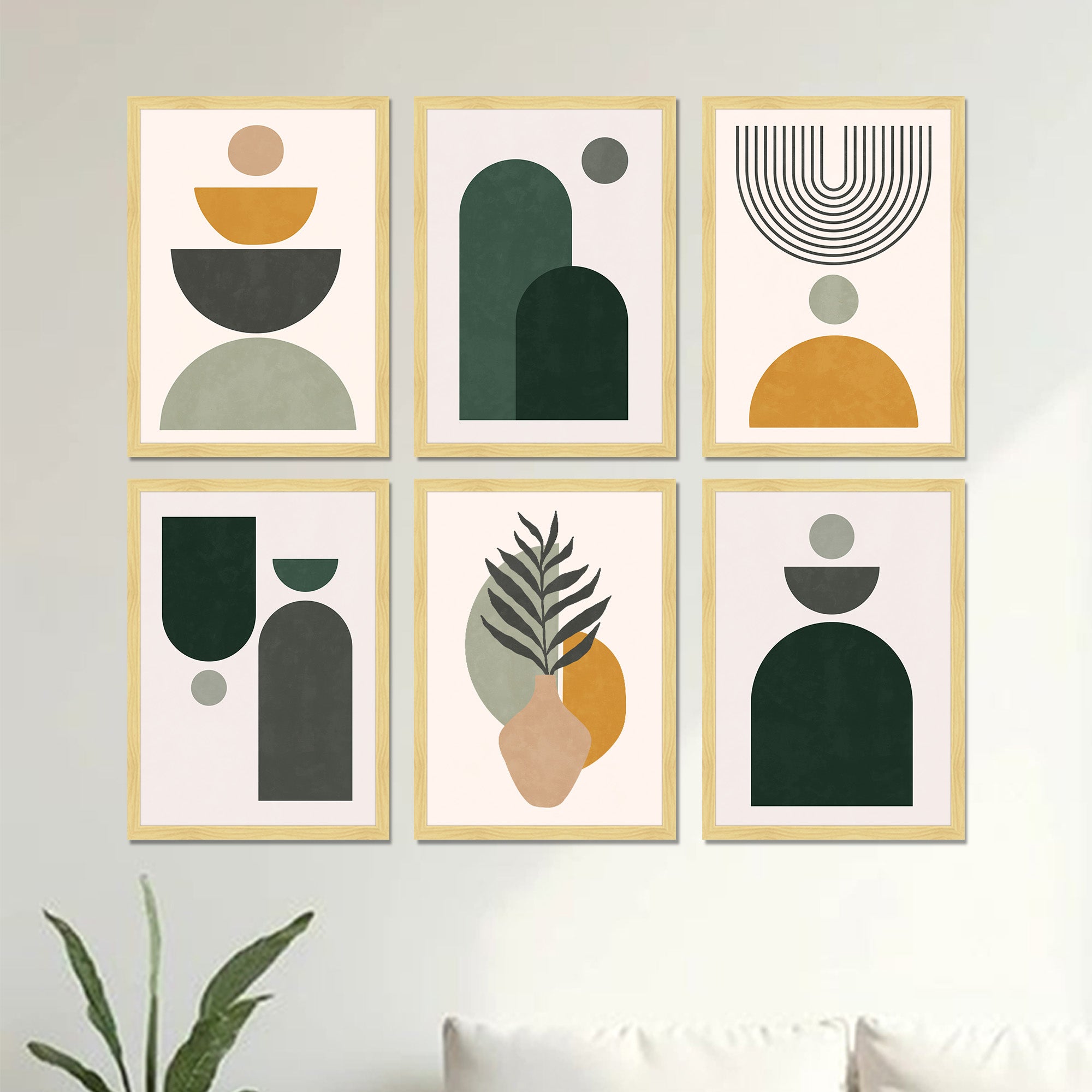 Geomix Artistic Wall Art Collection With Frame - Set Of Six media 6