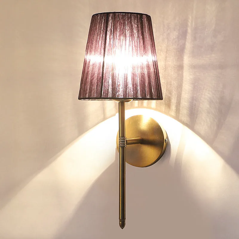 Enida Iron Wall Lamp with Fabric Shade media 6