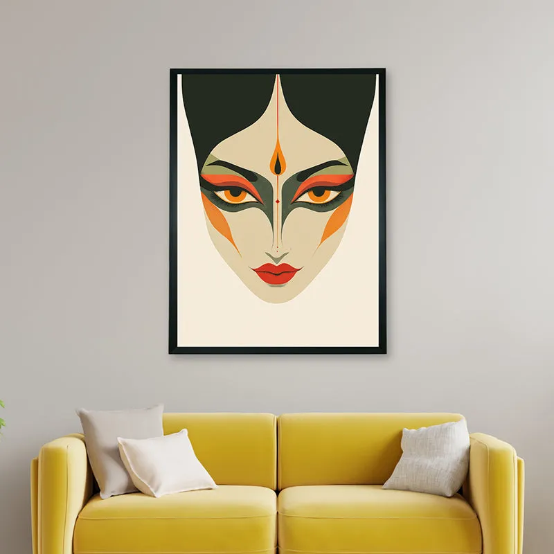 Painted Face Wall Art With Resin Frame media 5