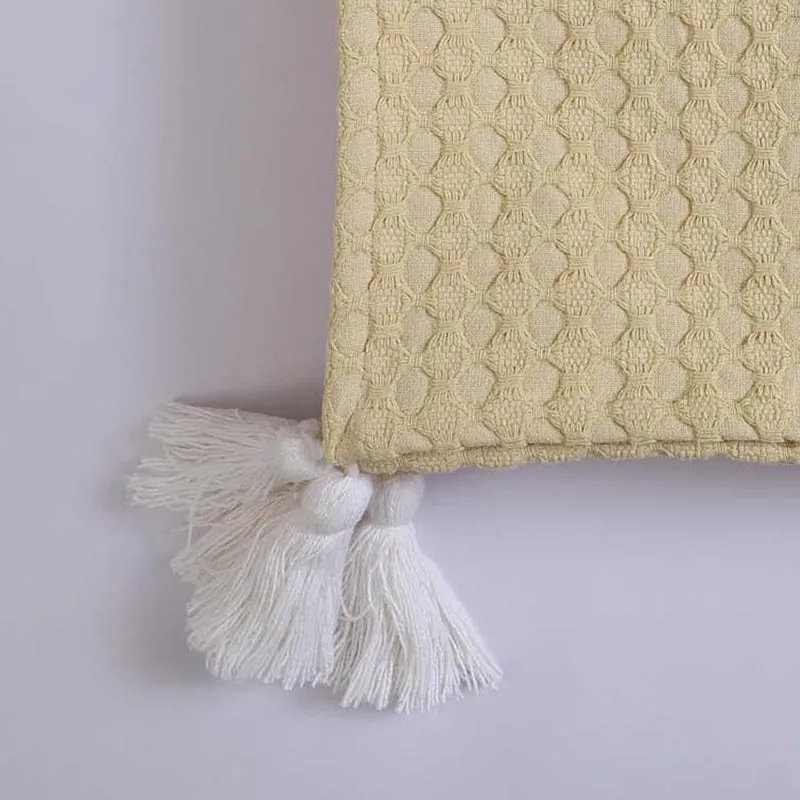 Tender Loom Knitted Cotton Throw - Beige media 3