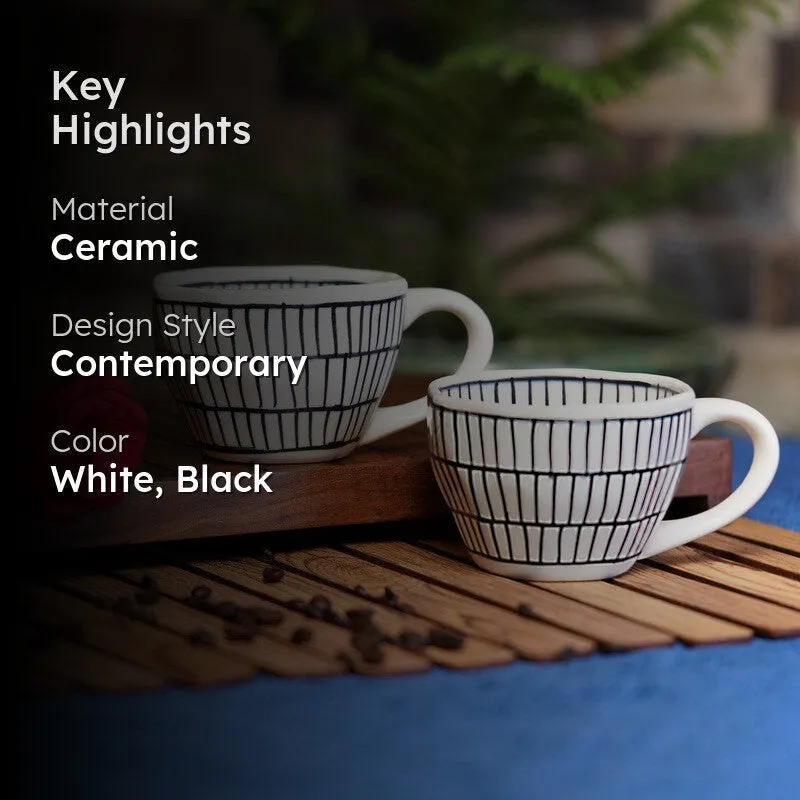 Chevron Waves Ceramic Coffee Mug (230 mL Each) - Set Of Two media 2
