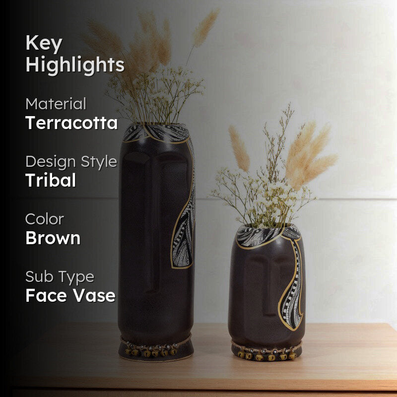 Ilasia Tribal Vase (Black) - Set Of Two media 2