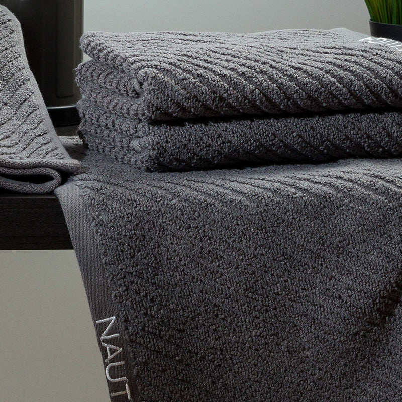Nautica Riviera Soft Cotton Hand & Face Towel (Dark Grey) - Set Of Four media 3