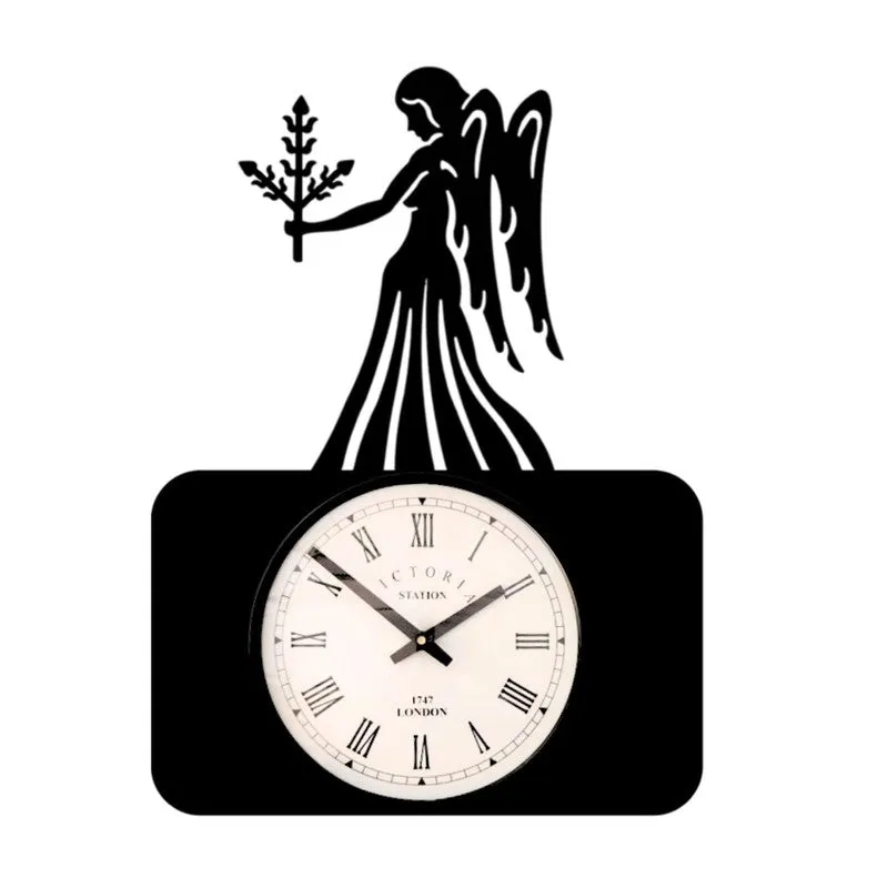 Lady Justice Steel Analog Wall Clock - Black media 4