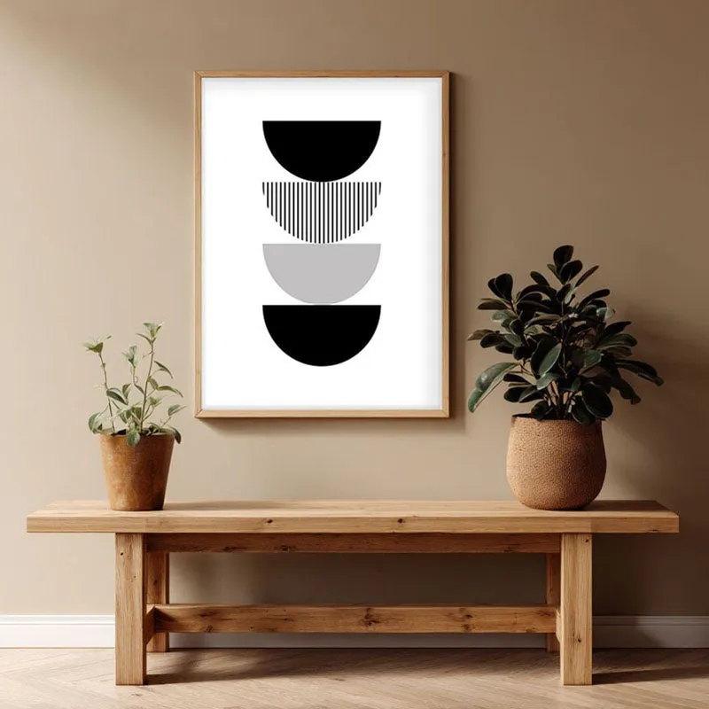 Carbon Echo Framed Canvas Archival Canvas Wall Painting - Natural Brown Frame media 1
