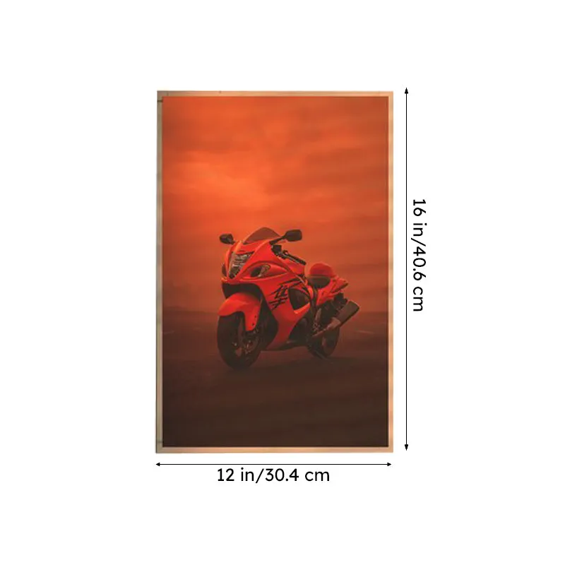 Single motorcycle poster in a rectangular vertical format