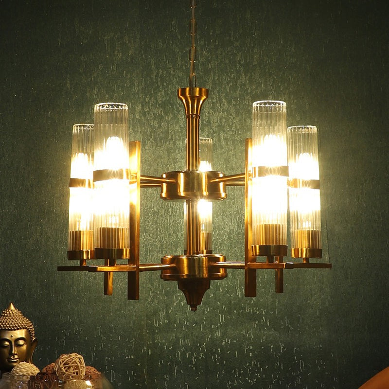Candile Iron and Glass Clustered Chandelier - Gold media 2