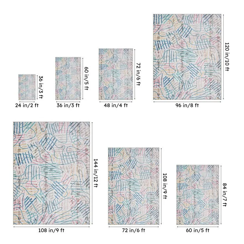 Ella Abstract Carpet - Teal media 13