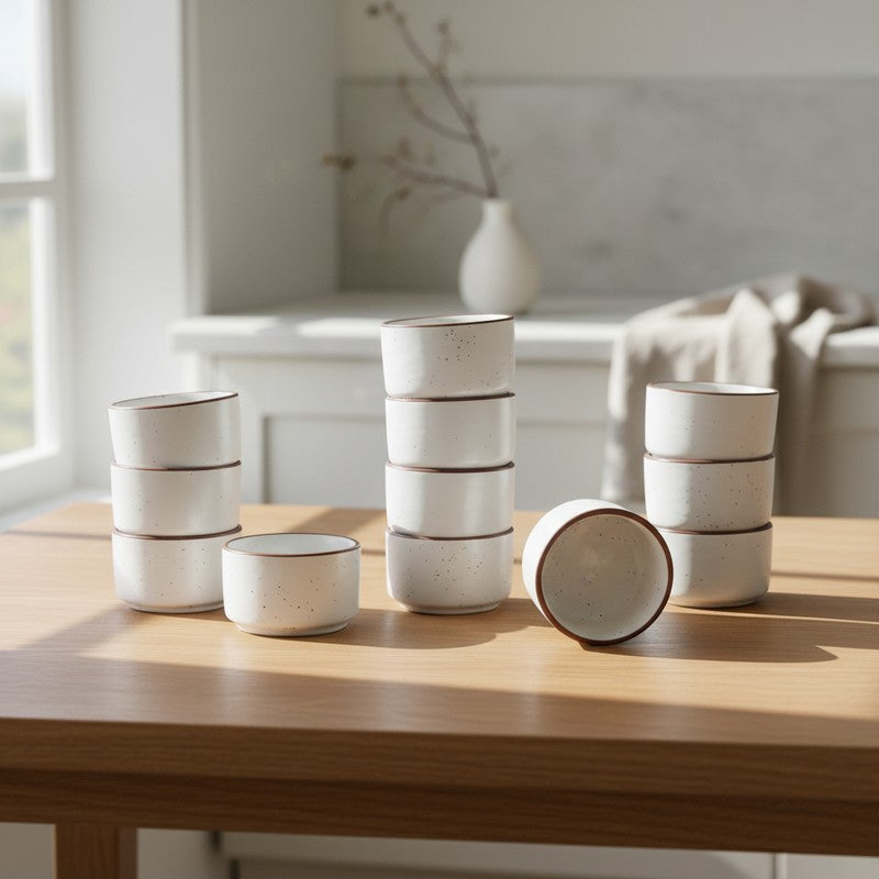 Ceramic Dip Bowl (50 mL Each) - Set of Twelve
