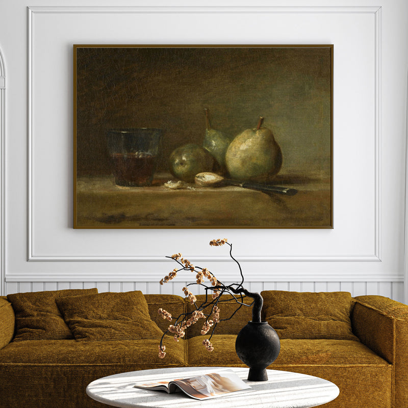 Moody Fruits Wood Wall Art With Frame - Black