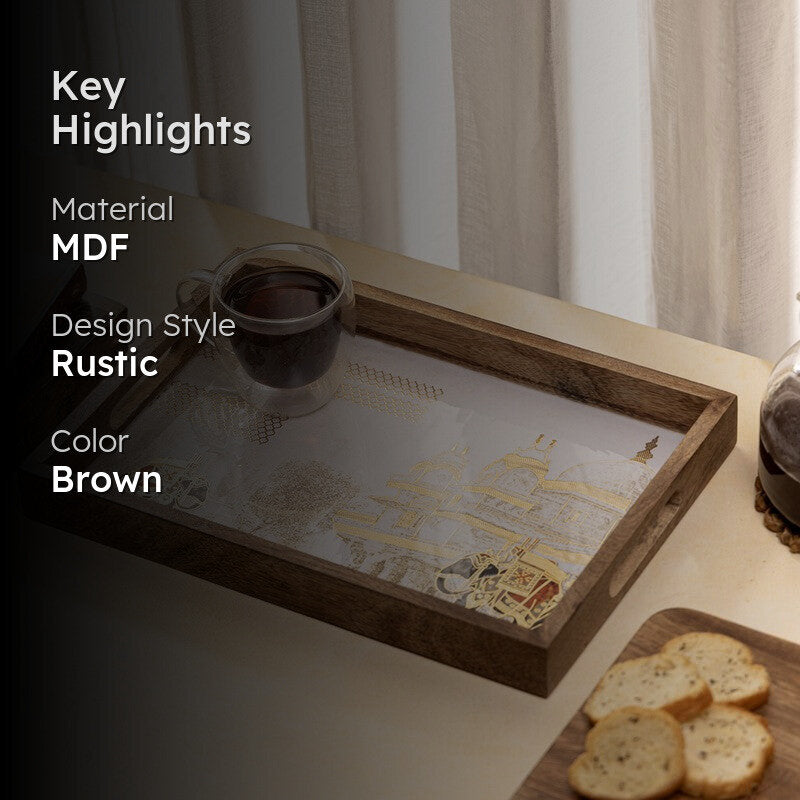 Amberwood Rectangle MDF Serving Tray media 2