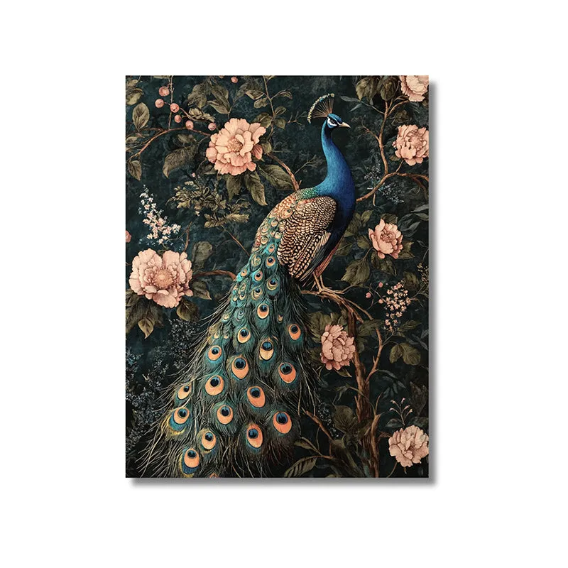 Noir Peacock Wall Painting media 3