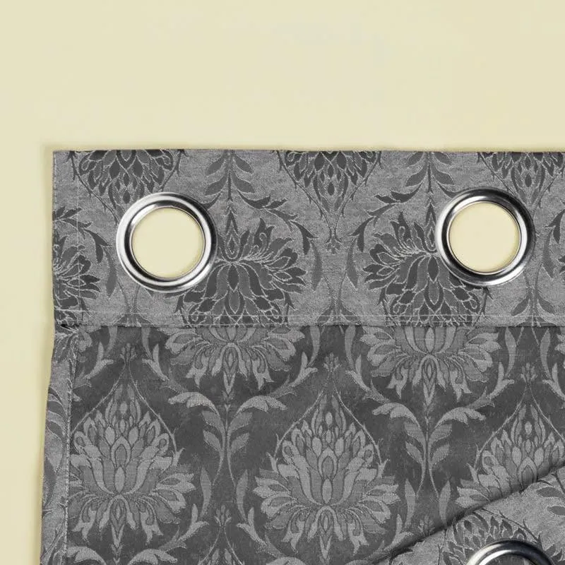 European Baroque Floral Single Curtain (Charcoal) media 5
