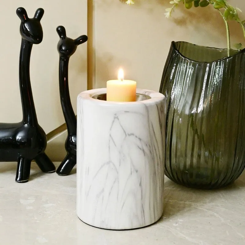 Lunora Elegant Marble Candle Holder media 1
