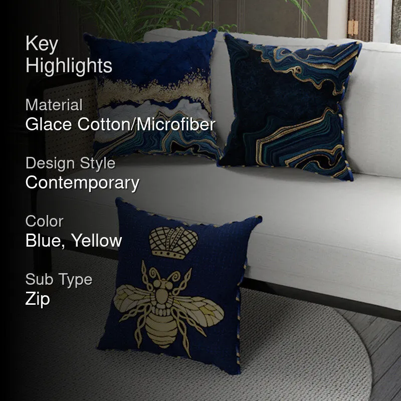 Farasha Printed Microfiber Cushion Cover - Set Of Three media 2