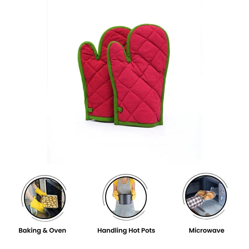 Swayam Teplo Kitchen Gloves (Red & Green) - Set Of Two media 5