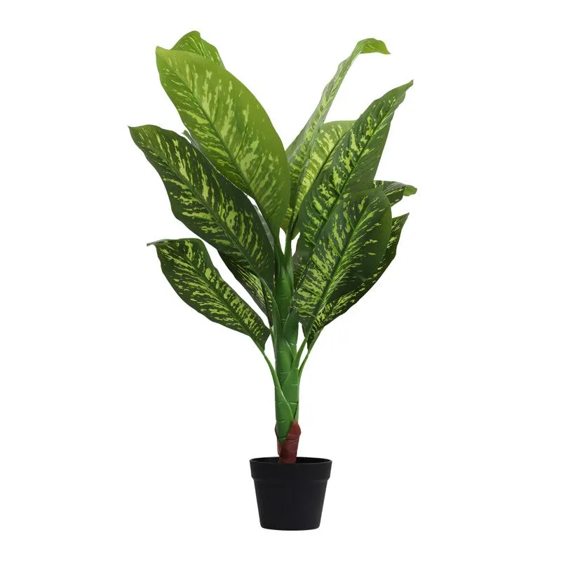 Artificial Dieffenbachia Plant With Black Plastic Pot 3 ft media 3