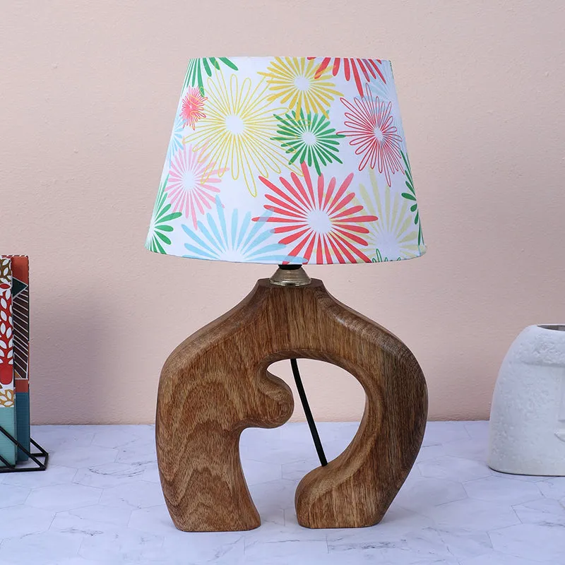 Hikari Stag Printed Mango Wood Table Lamp - Multicolor media 1