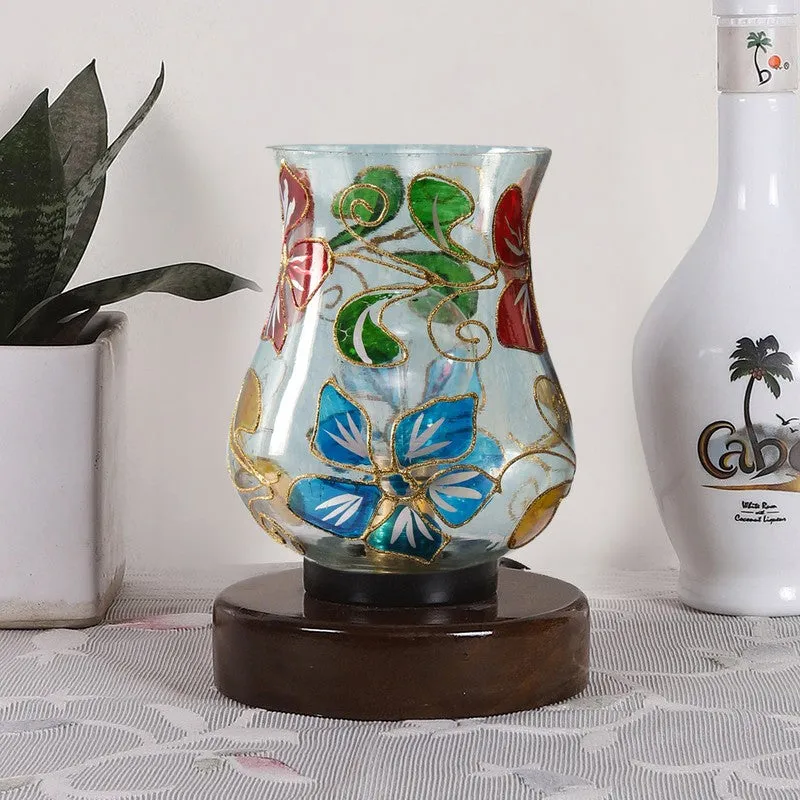 Sparklix Mosaic Glass Table Lamp With Wooden Base - Multicolor media 4