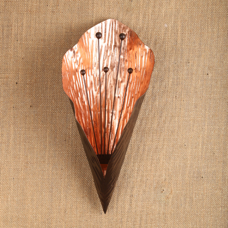 Tulip Touch Wall Candle Holder - Copper