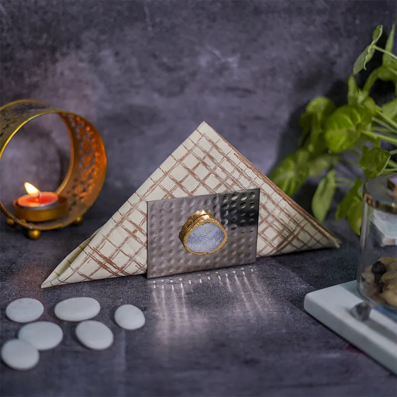 Selma Agate Napkin Holder - White media 3