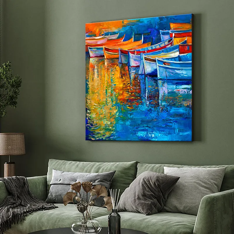 Rang Birang Boats Wall Painting media 4