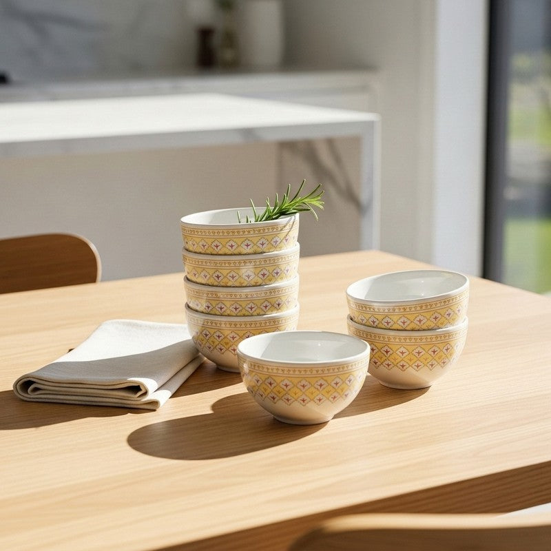 Platinum Melamine Snack Bowls (200 mL Each) - Set of Six - 200 mL