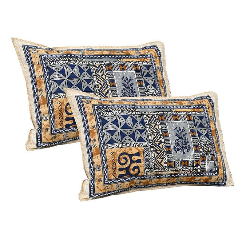Tvisha Tribal Applique Print Cotton Bedsheet (Yellow,Grey) - 180 TC media 6