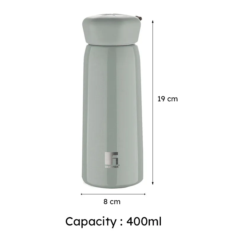 Bergner Walking Lily Luxe Thermosteel Hot and Cold Flask (Grey) - 400 mL media 7