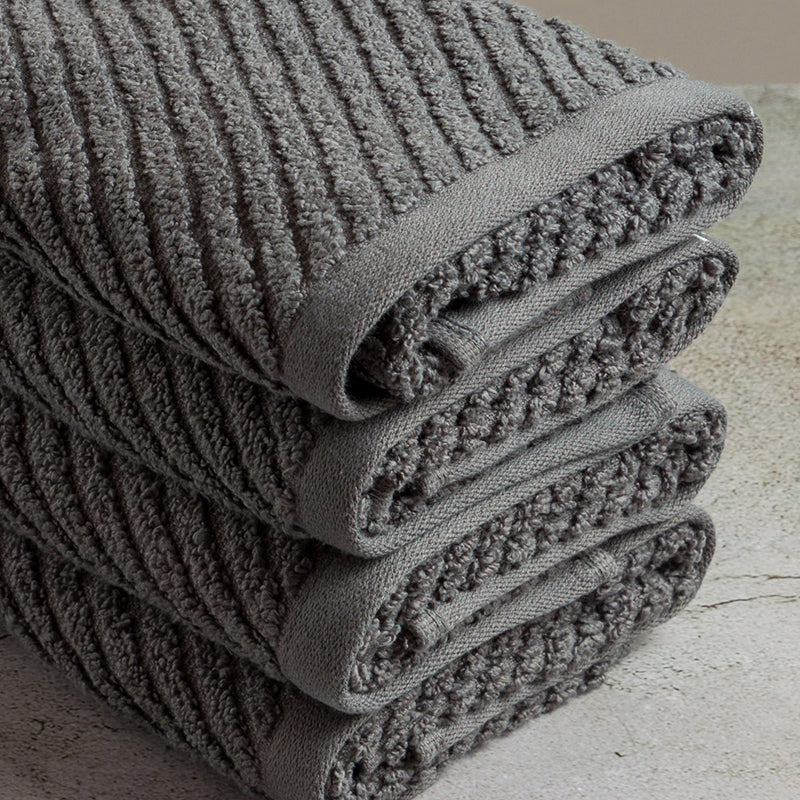 Nautica Riviera Soft Cotton Hand & Face Towel (Dark Grey) - Set Of Four media 5